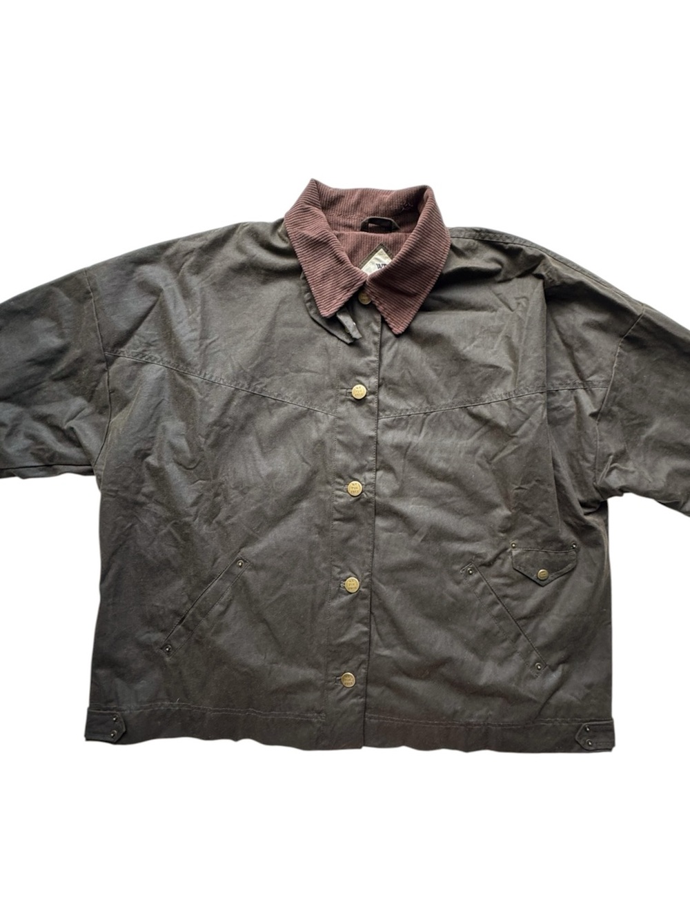 Free People We The Free Cori Waxed Barn Chore Jacket in Olive | NWT - Picture 8 of 15